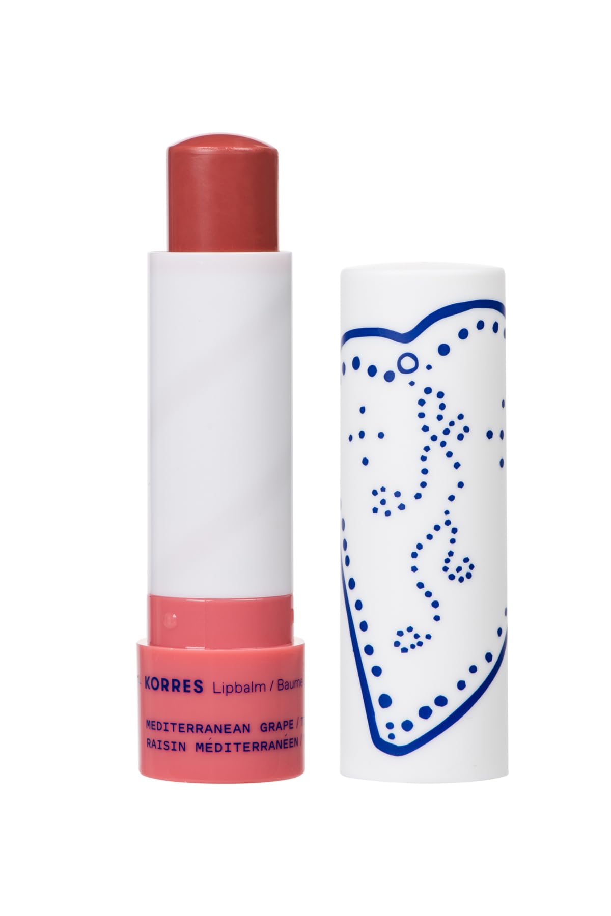 KORRES Lip Butter Stick Mediterranean Grape Hydrating Lip Balm with Greek Hypericum Balsam Oil, Moisturizing & Subtle Tint for Soft Lips, Lip Care for Women & Men, 0.17 oz