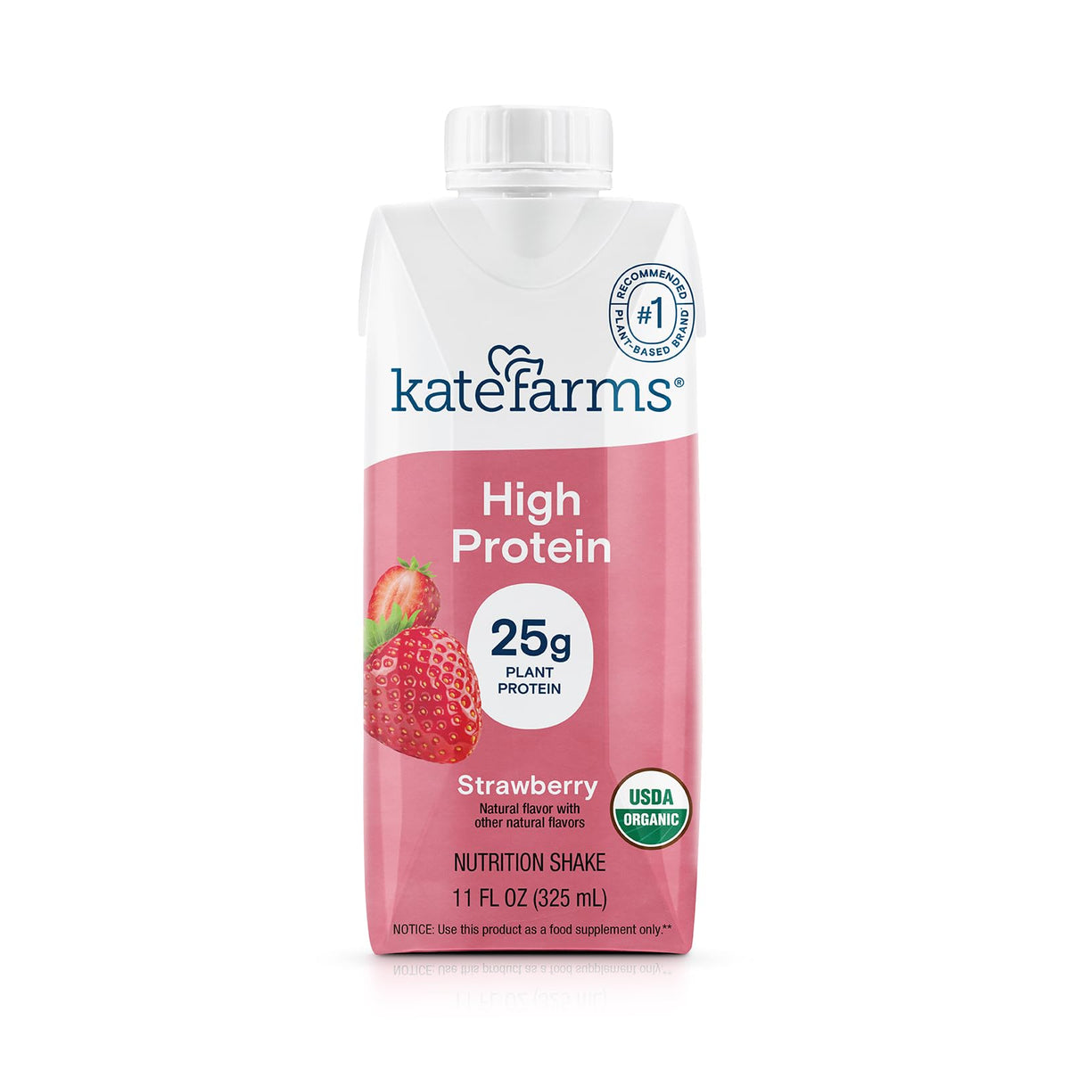 KATE FARMS Organic High Protein Vanilla Shake, 25g Protein, 12 Pack
