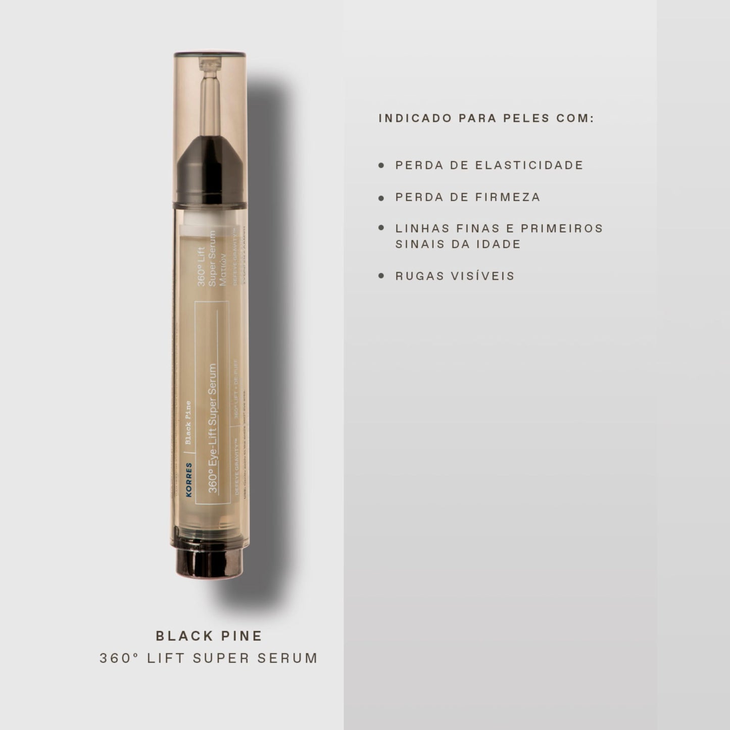 KORRES Black Pine 3D Eye-Lift Super Serum, Under Eye Serum for Dark Circles 15 Ml