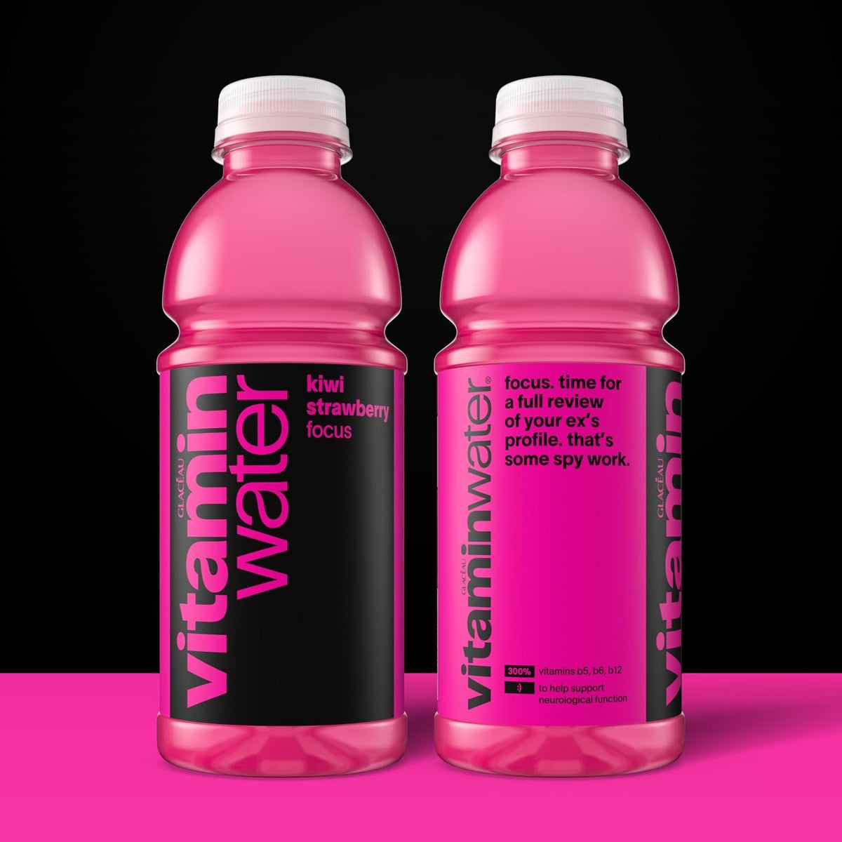 vitaminwater Focus Kiwi Strawberry, Flavored Water Beverage Bottles, 20 fl oz, 12 Pack