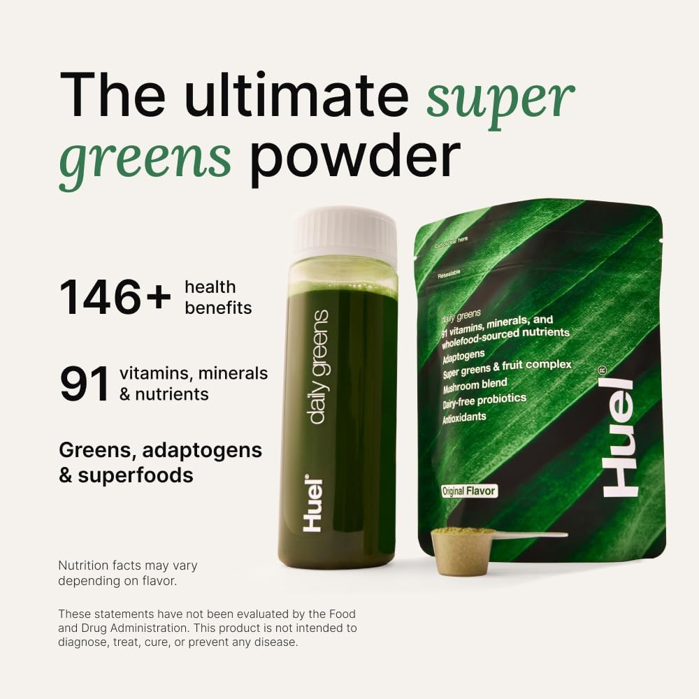 Huel Daily Greens | Superfood Greens Powder | Adaptogens & Probiotics