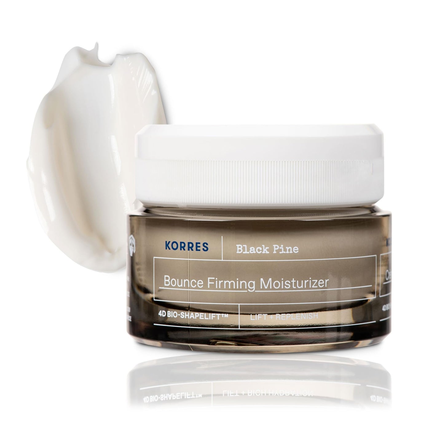 KORRES Black Pine Bounce Firming Moisturizer, Plumping & Hydrating Face Cream with Black Pine Extract, Vegan & Silicone Free Anti-Aging Skincare for Fine Lines & Wrinkles, Made in Greece, 1.35 Fl Oz