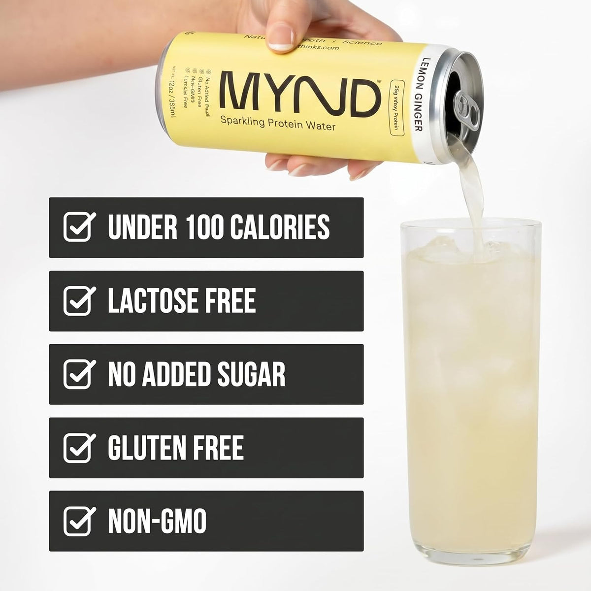 MYND Sparkling Protein Water, Variety Pack, 12 Pack