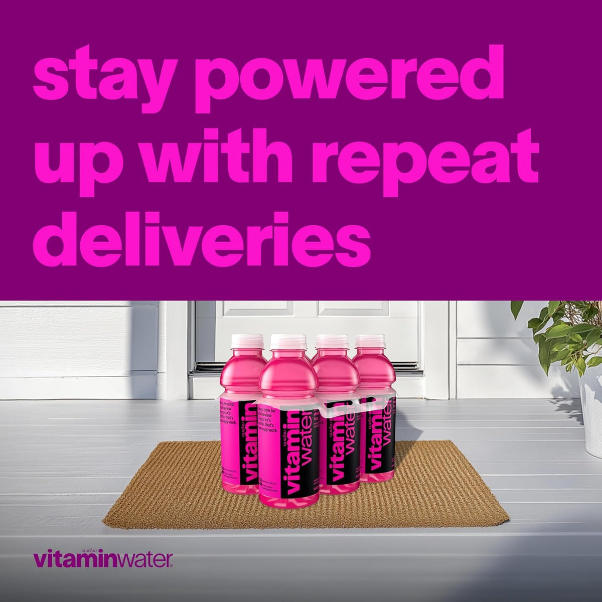 vitaminwater Focus Kiwi Strawberry, Flavored Water Beverage Bottles, 20 fl oz, 12 Pack