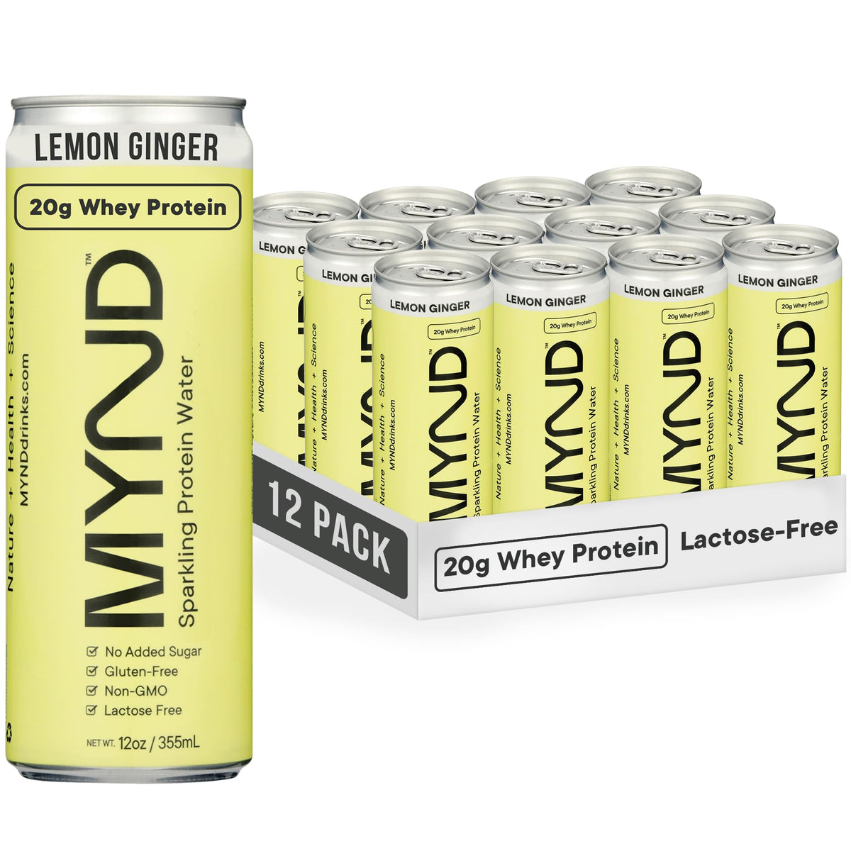 MYND Sparkling Protein Water, Variety Pack, 12 Pack