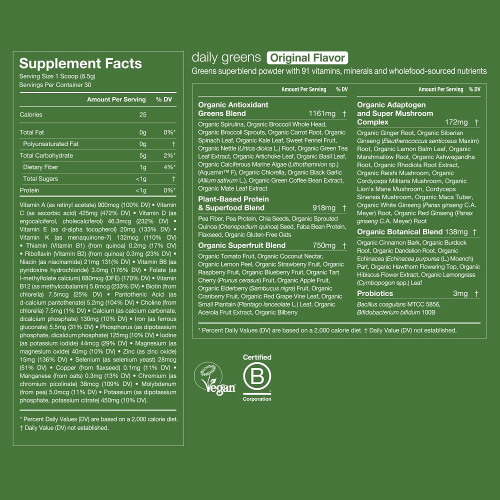 Huel Daily Greens | Superfood Greens Powder | Adaptogens & Probiotics