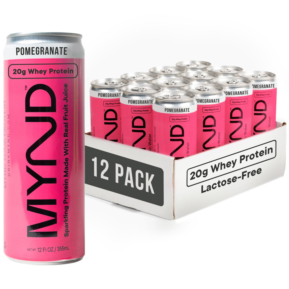 MYND Sparkling Protein Water, Variety Pack, 12 Pack