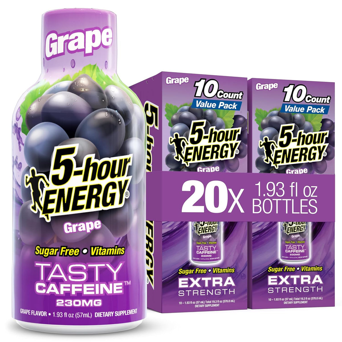 5-hour ENERGY GRAPE Flavor, 20 Count, Extra Strength Energy Shot