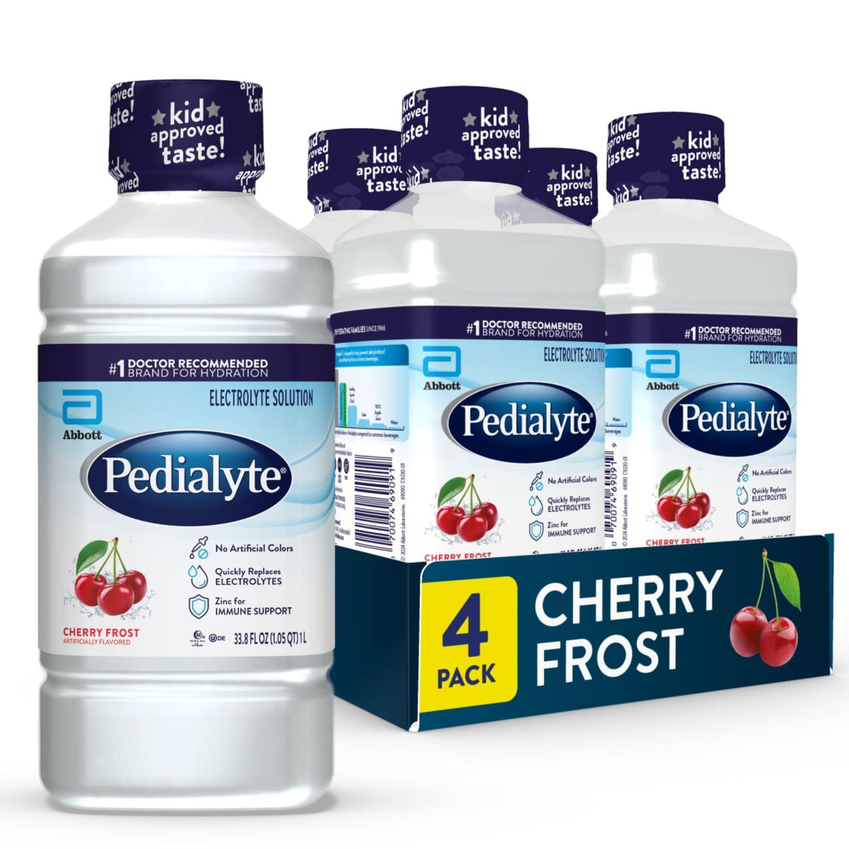 Pedialyte Electrolyte Drink , Hydration Drinks for Kids & Adults, Unflavored, 1 Liter, Pack of 8