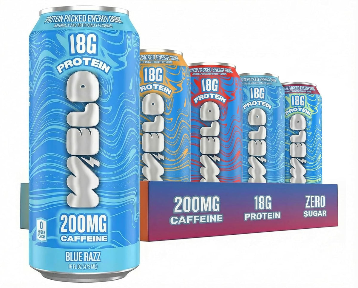 WELD Protein Energy Drink — 18g Whey Protein Isolate + 200mg Caffeine, Zero Sugar Protein Energy Drink with B Vitamins, Clear Protein Drink for Pre-Workout & Focus, Variety Pack, 16 Fl Oz Cans (12 Pack)
