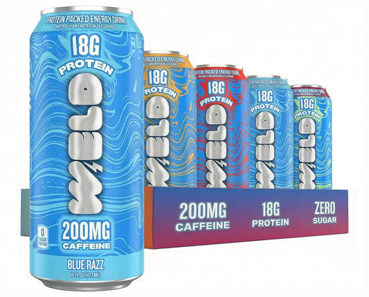 WELD Protein Energy Drink — 18g Whey Protein Isolate + 200mg Caffeine, Zero Sugar Protein Energy Drink with B Vitamins, Clear Protein Drink for Pre-Workout & Focus, Variety Pack, 16 Fl Oz Cans (12 Pack)