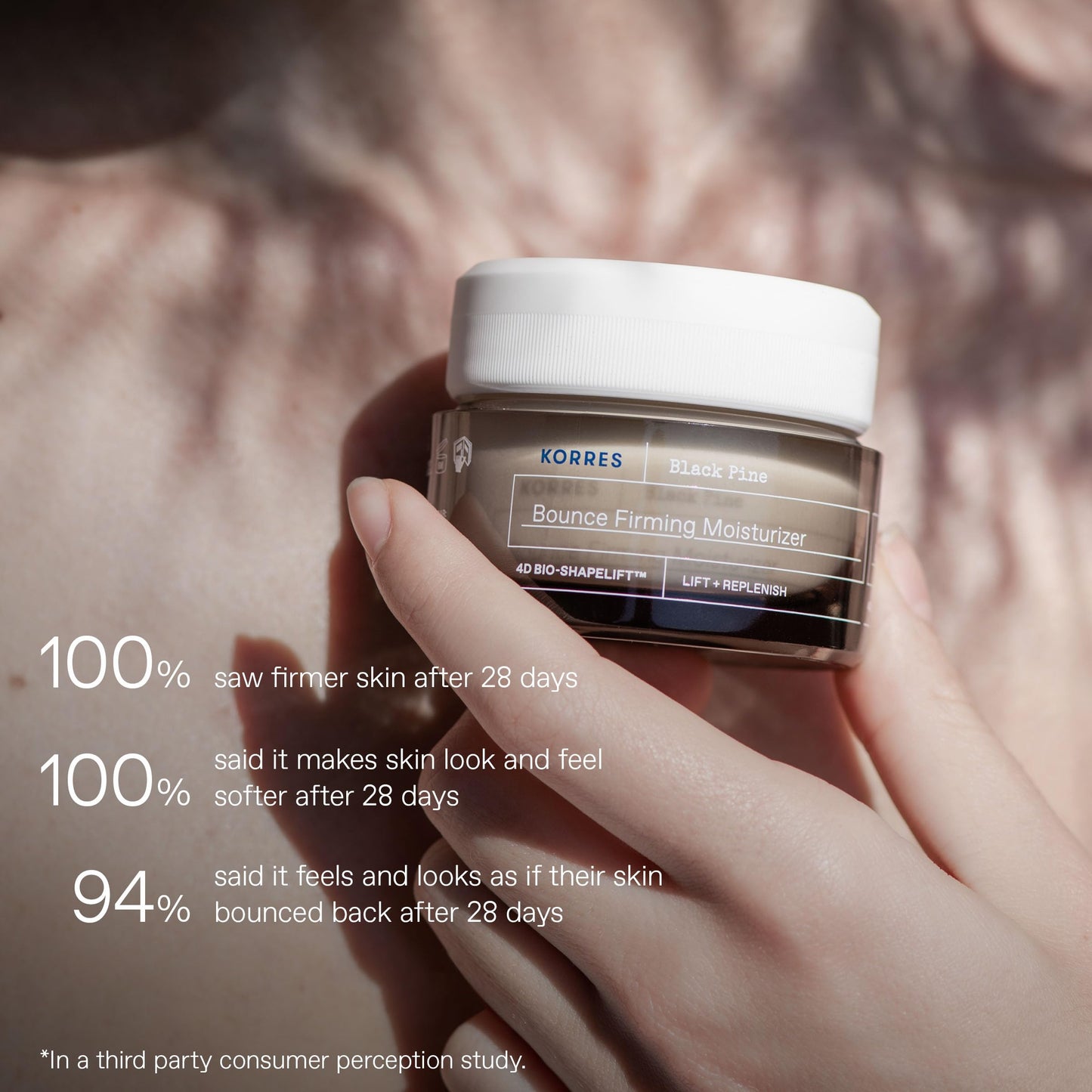 KORRES Black Pine Bounce Firming Moisturizer, Plumping & Hydrating Face Cream with Black Pine Extract, Vegan & Silicone Free Anti-Aging Skincare for Fine Lines & Wrinkles, Made in Greece, 1.35 Fl Oz