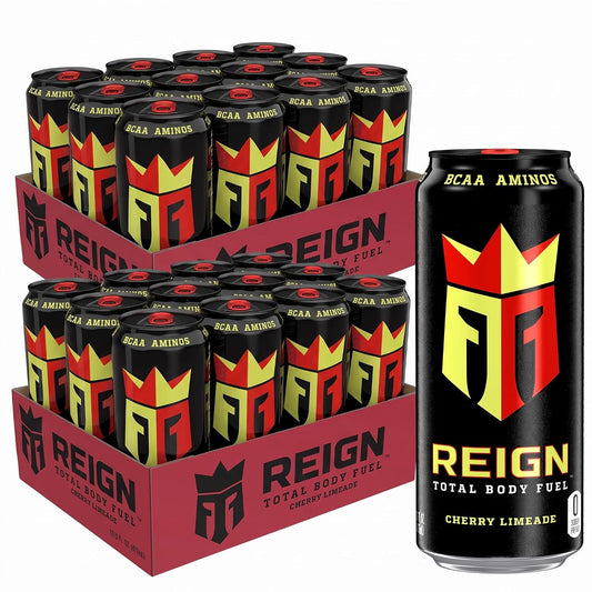 Reign Total Body Fuel,Cherry Limeade,Fitness & Performance Drink,16 Fl Oz,(Pack of 24)
