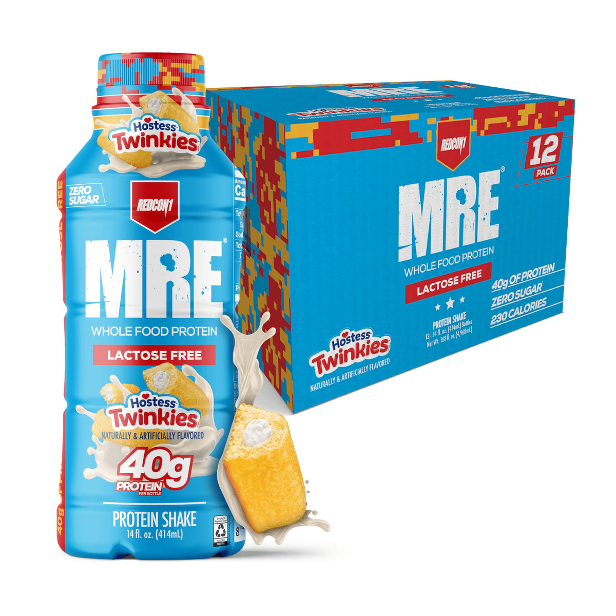 REDCON1 MRE RTD Protein Shake | Strawberry Shortcake | Lactose Free, 40g Protein - 12 Pack, 14 oz