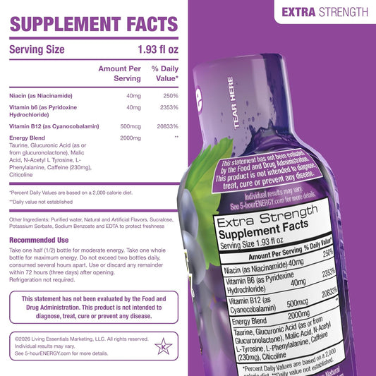 5-hour ENERGY GRAPE Flavor, 20 Count, Extra Strength Energy Shot