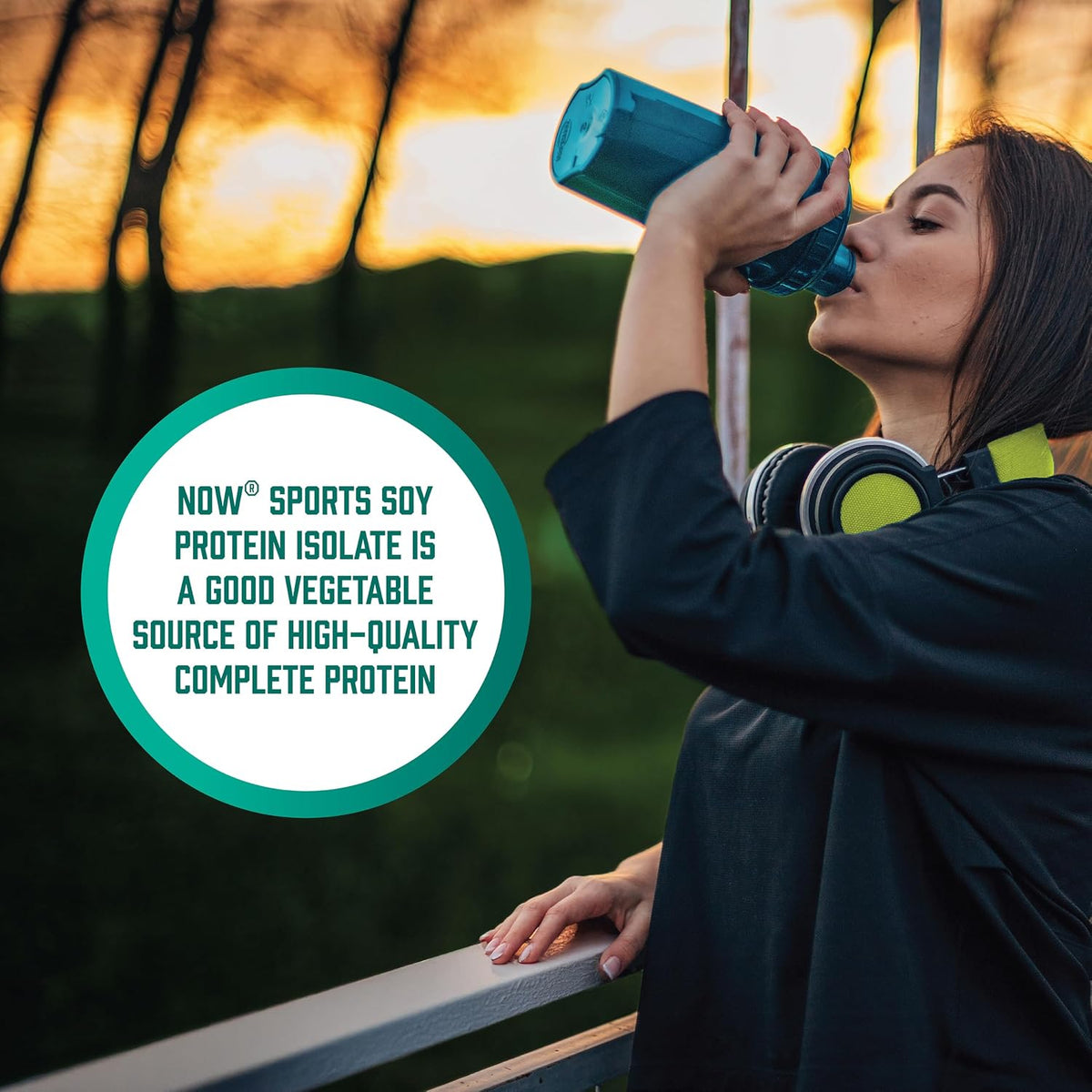 NOW Sports, Soy Protein Isolate 20g, Unflavored Powder, 2 lbs