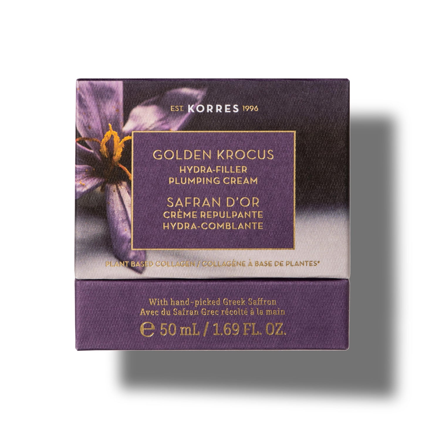KORRES Golden Krocus Hydra-Filler Plumping Cream, Greek Saffron Face Moisturizer, Anti-Wrinkle Hydration Cream for Women & Men, Firming Day & Night Cream, Skin Care with Hyaluronic Acid, 1.69 fl oz